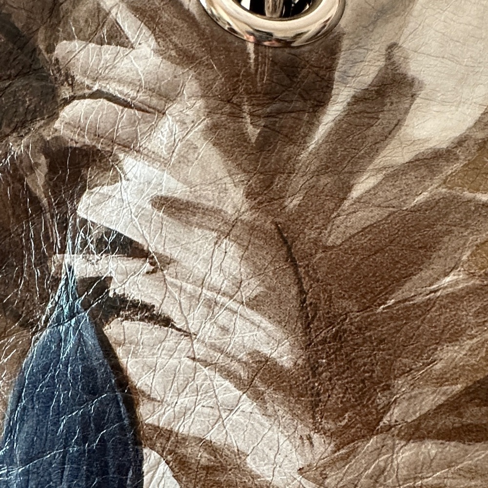 Maurizio Taiuti Blue and Brown Floral Tote - Picture 2 of 4